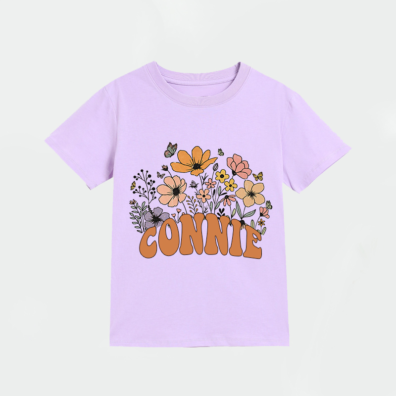 Personalized Girls Retro Daisy Wild Flower T-Shirt| Cloth1421