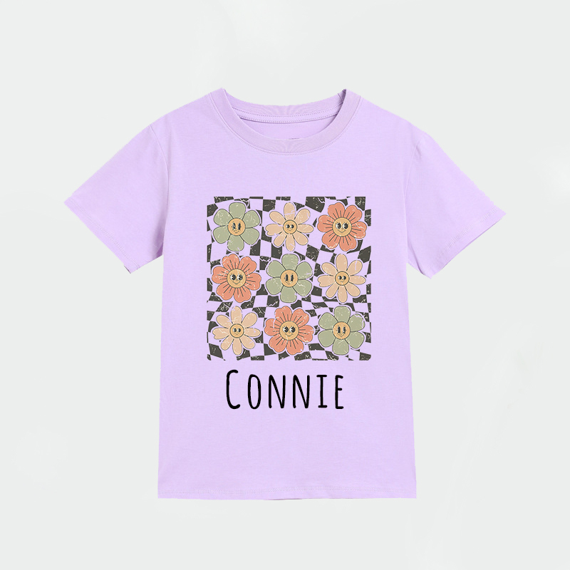 Personalized Girls Retro Flower T-Shirt| Cloth1422
