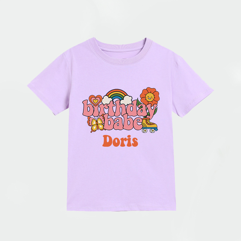 Personalized Girls Pink Retro Birthday T-Shirt| Cloth1422