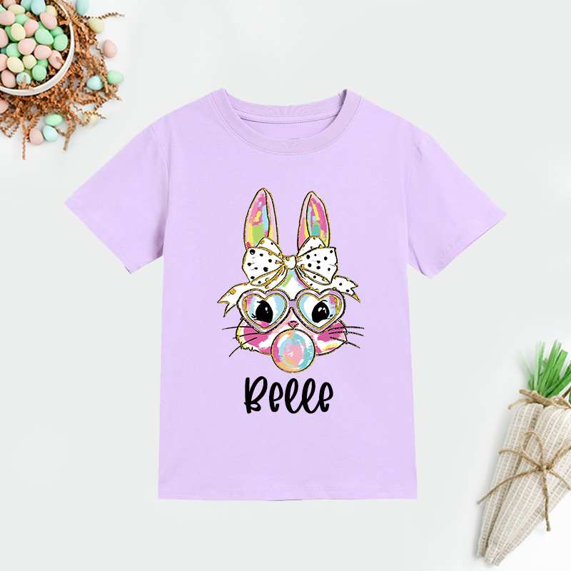 Personalized Kid Bunny Summer T-Shirt| Cloth1430