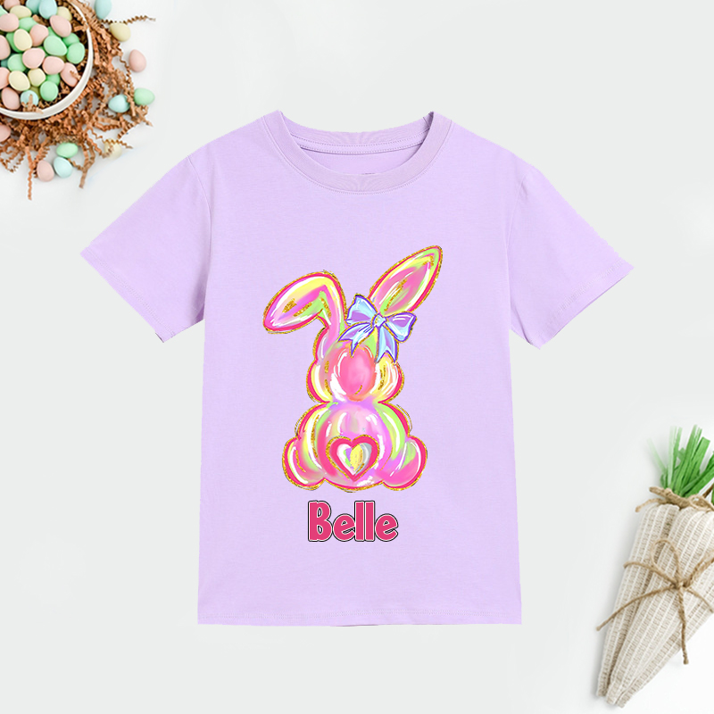 Personalized Kids Bunny Summer T-Shirt| Cloth1411