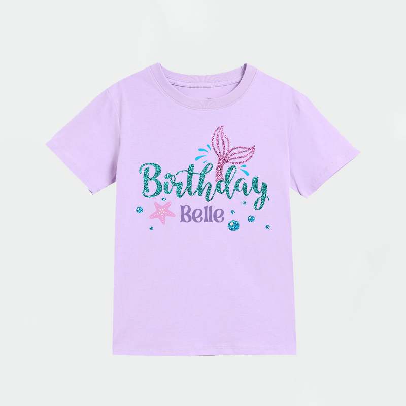 Personalized Girl Mermaid Birthday T-Shirt| Cloth1470