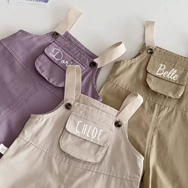 Personalized Kids Multicolor Casual Overalls| Pants13