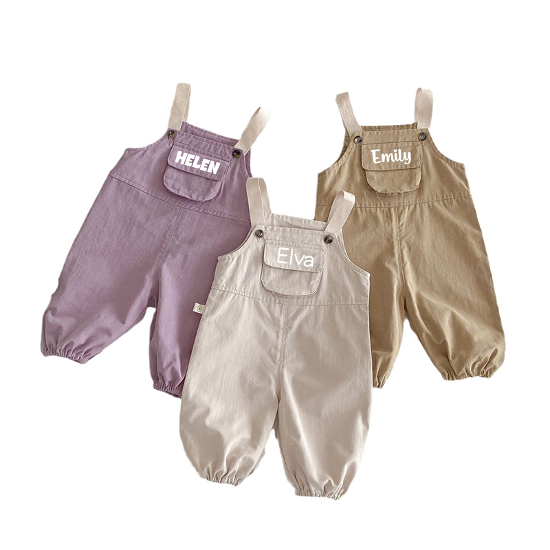Personalized Kids Multicolor Casual Overalls| Pants13