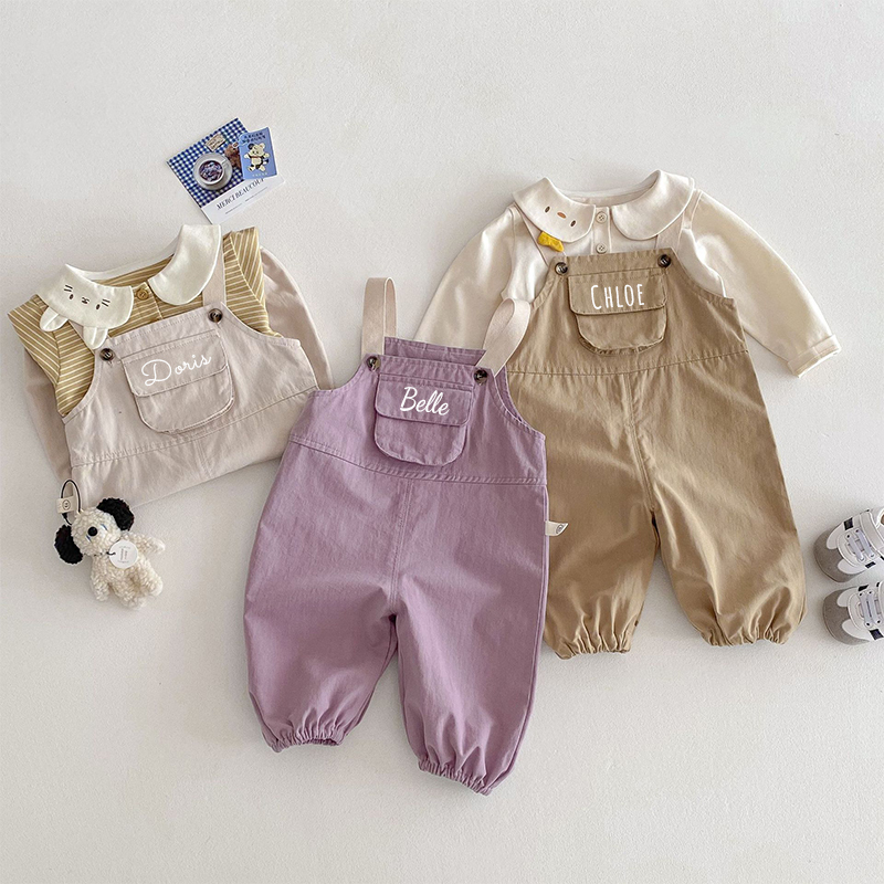 Personalized Kids Multicolor Casual Overalls| Pants13