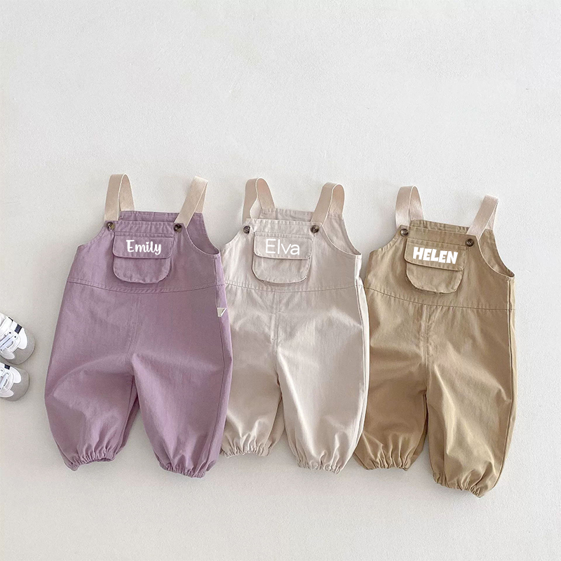 Personalized Kids Multicolor Casual Overalls| Pants13