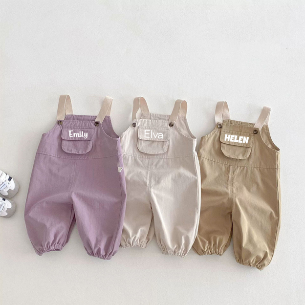 Personalized Kids Multicolor Casual Overalls| Pants13