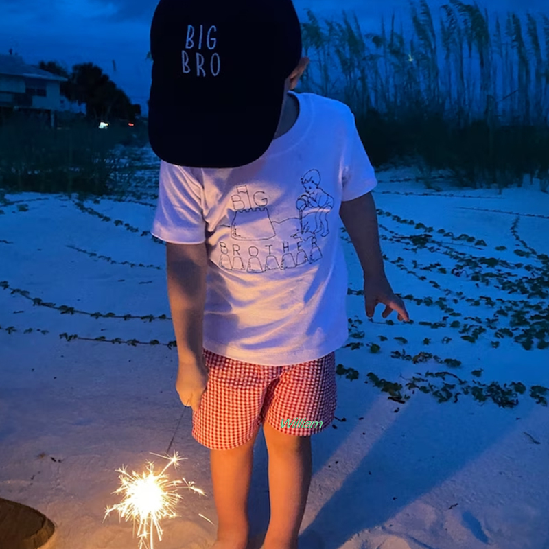 Personalized Kids Color Gingham shorts| Pants01