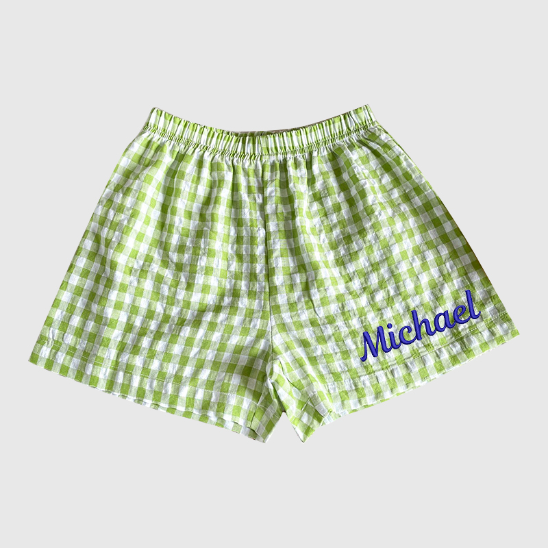 Personalized Kids Color Gingham shorts| Pants01