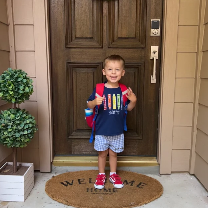 Personalized Kids Color Gingham shorts| Pants01