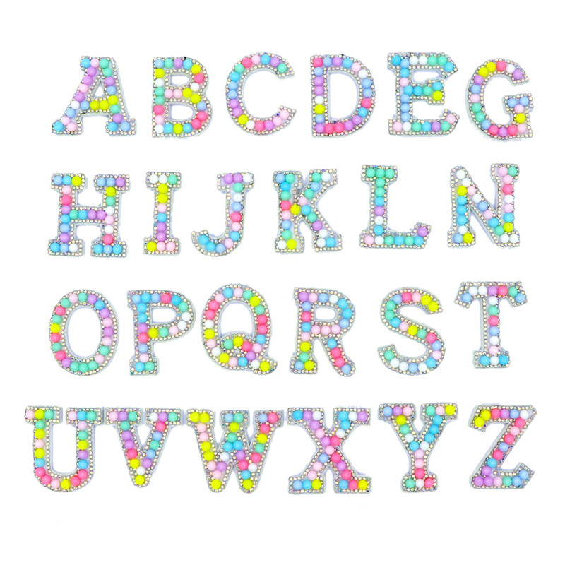Personalized Kids Macaron Candy Color Beaded Letter Denim Jacket| Cloth165