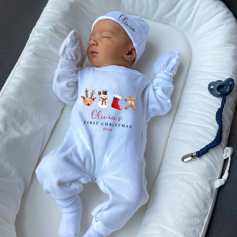 Personalized Baby First Christmas Outfit| BBCloth1204