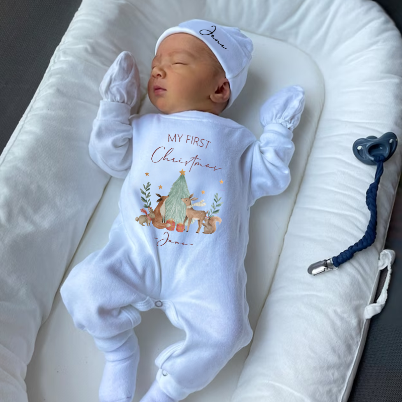 Personalized Baby First Christmas Outfit| BBCloth1208