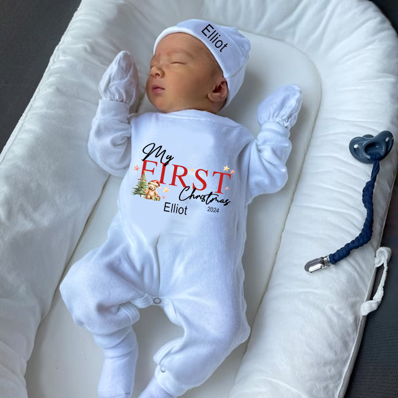 Personalized Baby My First Christmas Outfit| BBCloth1212