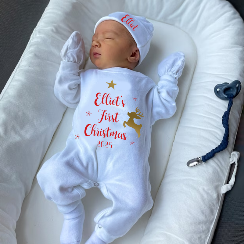 Personalized Baby My First Christmas Outfit| BBcloth1223