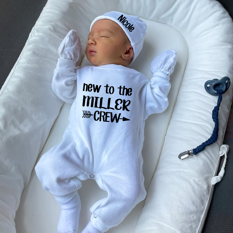 Personalized Baby With Hat Cozy Going Home Sets| BBCloth67