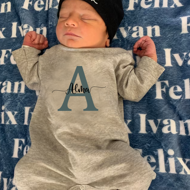 Personalized Baby Newborn Initial & Name Going Home Sets| BBCloth12