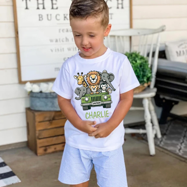 Personalized Kid Safari Birthday Cozy T-Shirt| Cloth1445