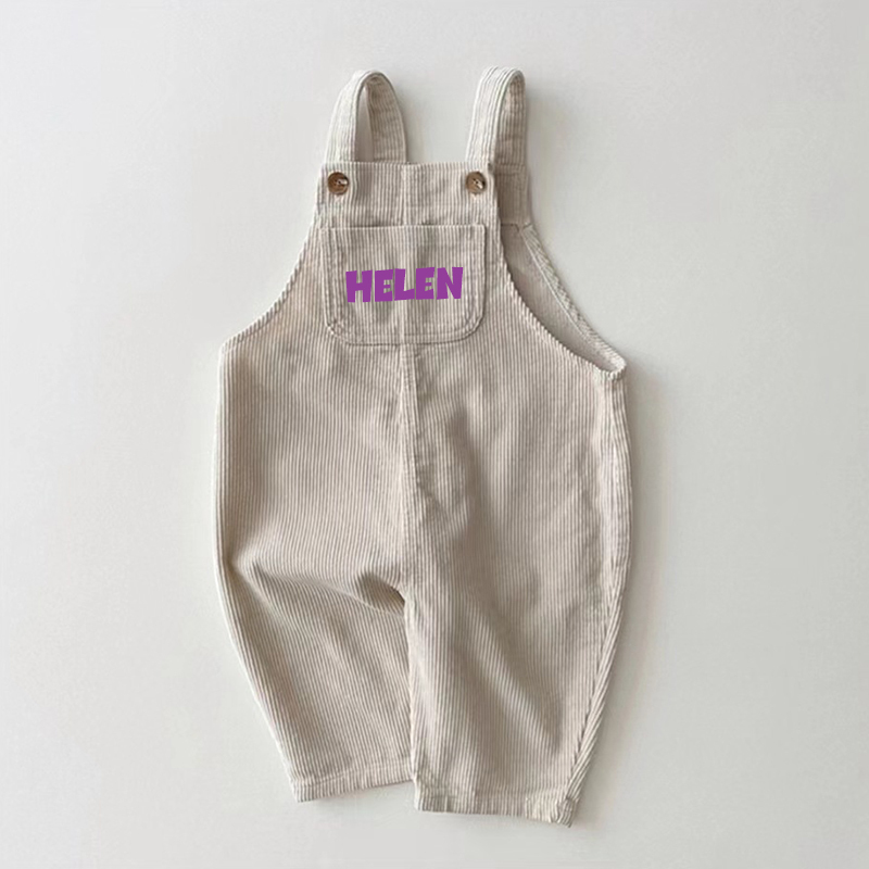Personalized Kids Multicolor Cozy Overalls| Pants14