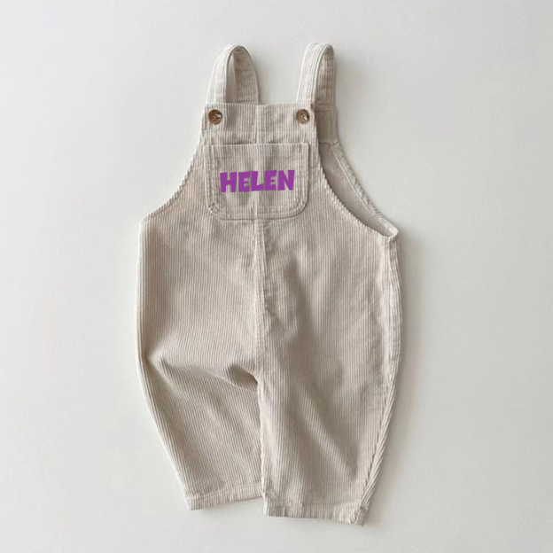 Personalized Kids Multicolor Cozy Overalls| Pants14