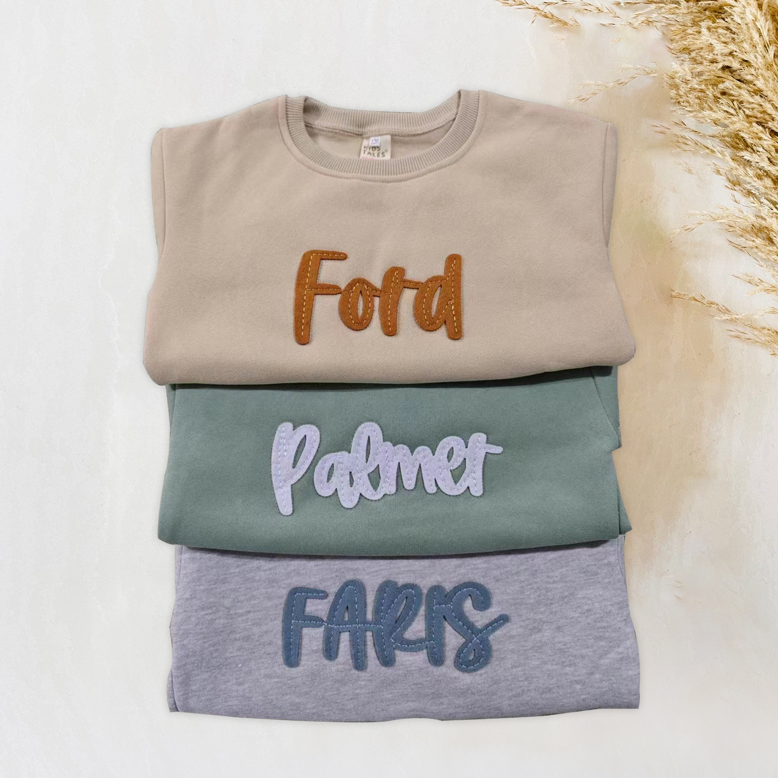 Personalized Hand-Embroidered Kid Cozy Soft Crewneck Sweatshirt | inSweatshirt03