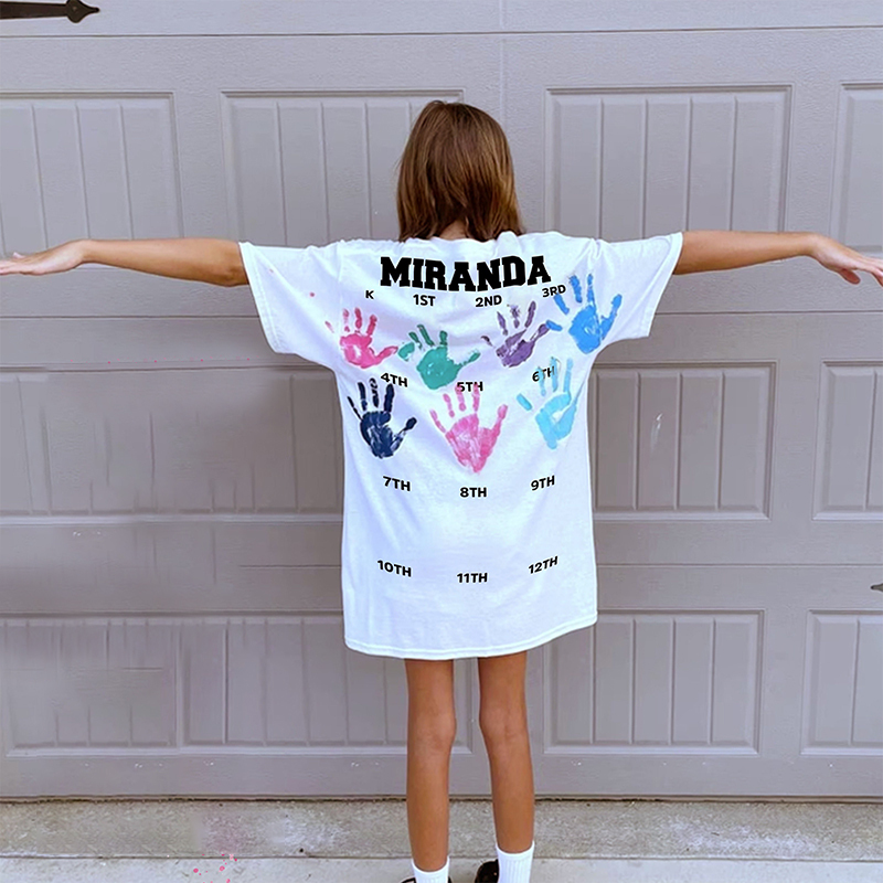 Personalized Kids Class Of 2037 Handprint Graduation Shirt| Cloth183