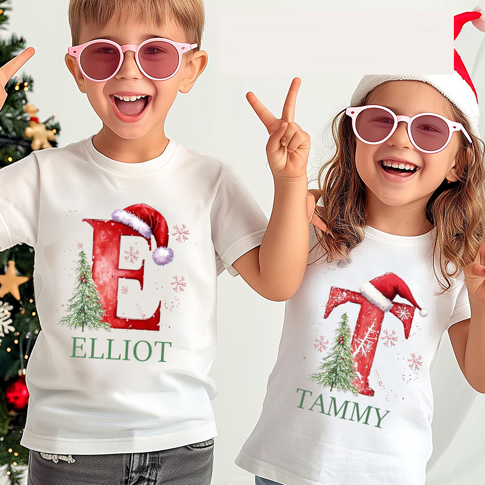 Personalized Family Christmas Monogrammed Name T-Shirt| Match0426