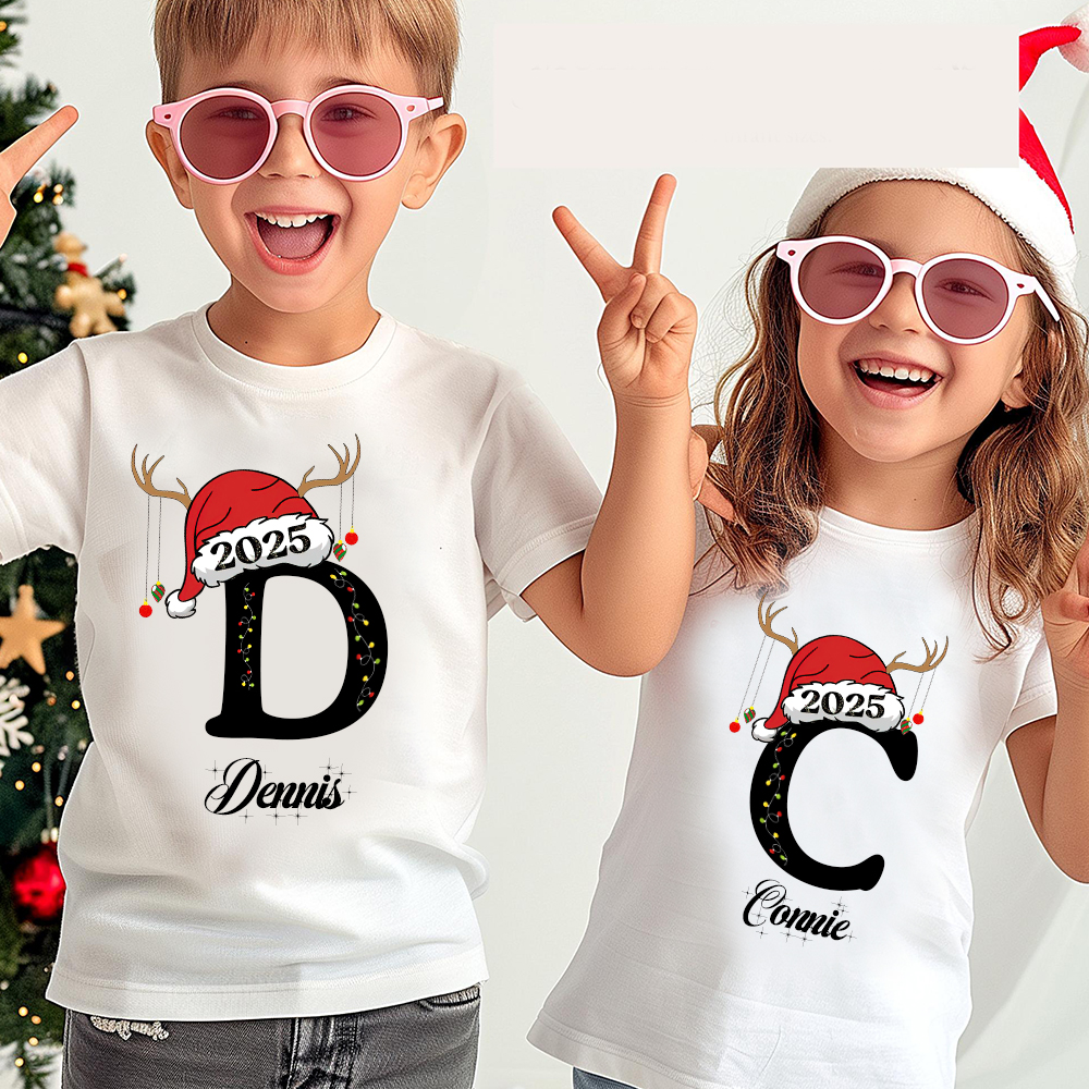 Personalized Family Christmas Monogrammed Name T-Shirt| Match0424