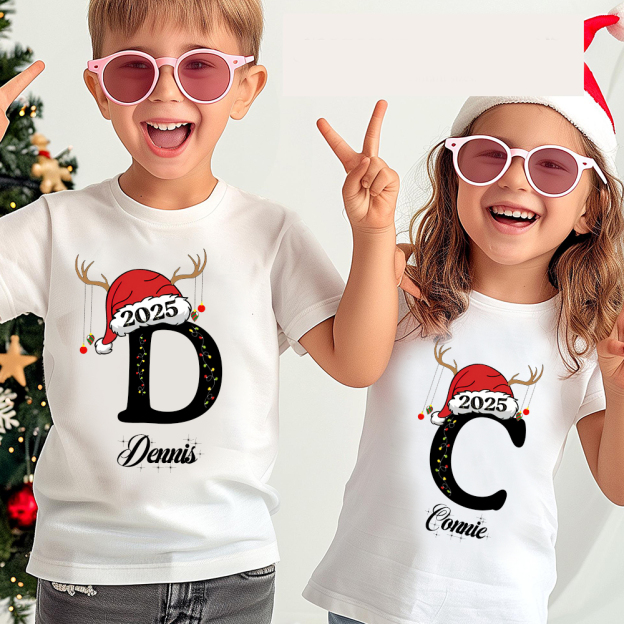 Personalized Family Christmas Monogrammed Name T-Shirt| Match0424