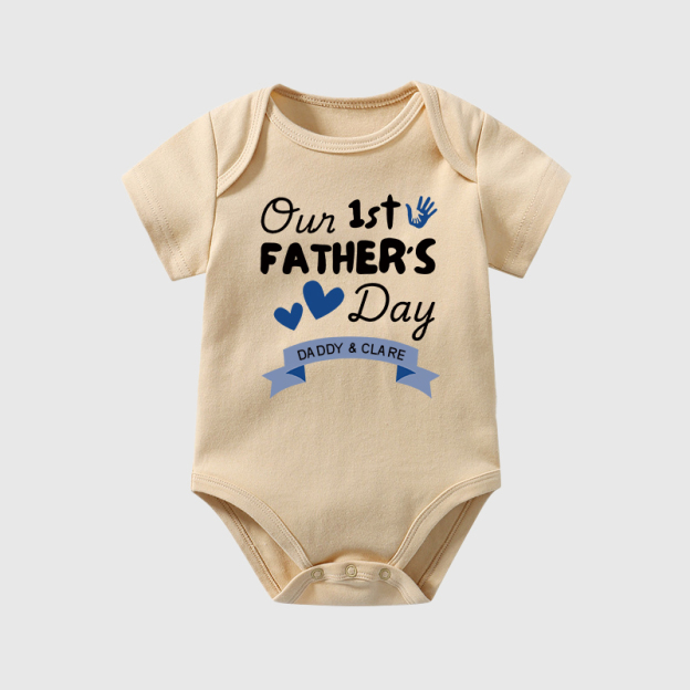 Personalized Happy First Father's Day Cozy Onesie| BBcloth2227
