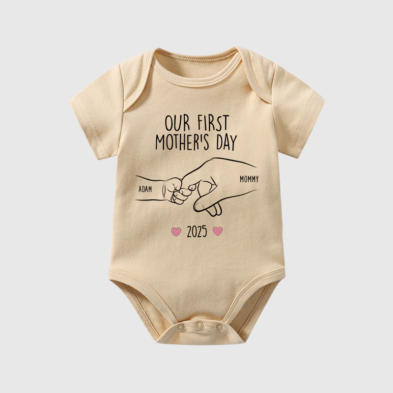 Personalized Our First Mother's Day Baby Cozy Onesie| BBcloth2216