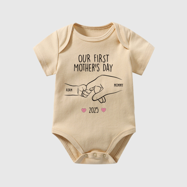 Personalized Our First Mother's Day Baby Cozy Onesie| BBcloth2216