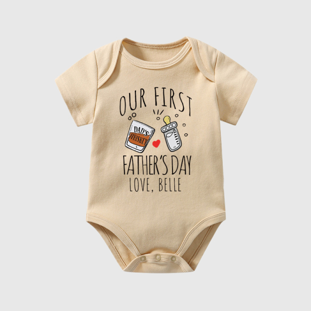 Personalized Our First Father's Day Cozy Onesie| BBcloth2220