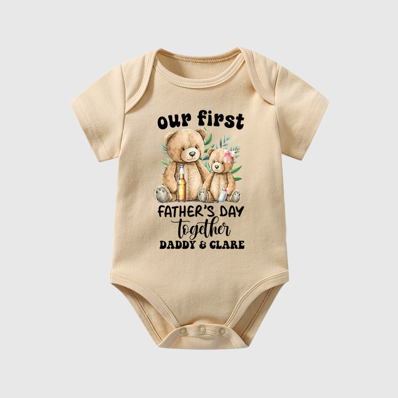 Personalized Happy First Father's Day Cozy Onesie| BBcloth2223