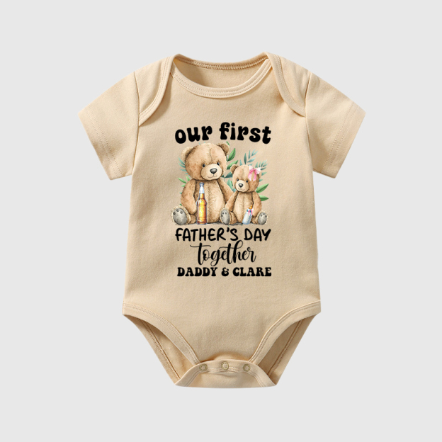 Personalized Happy First Father's Day Cozy Onesie| BBcloth2223