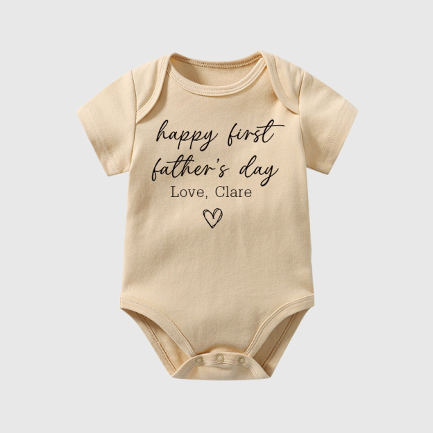 Personalized Happy First Father's Day Baby Cozy Onesie| BBcloth2229