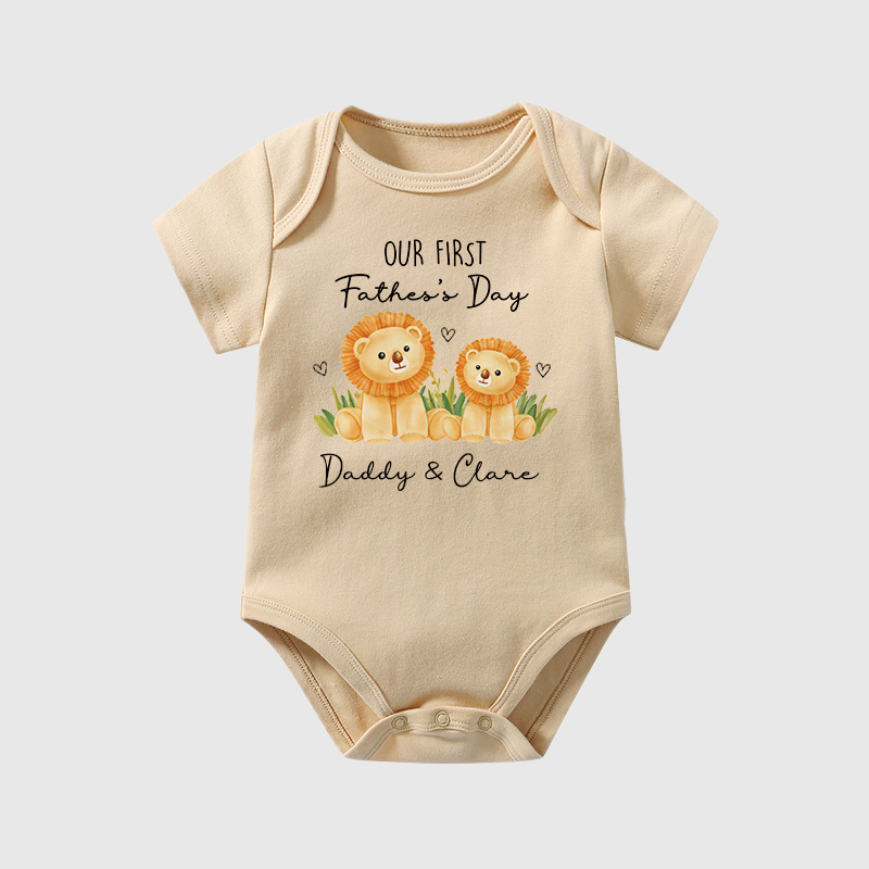 Personalized Our First Father's Day Baby Cozy Onesie| BBcloth2230