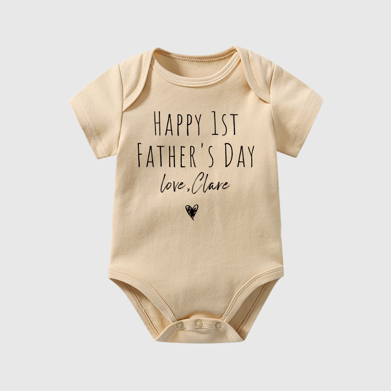 Personalized Happy First Father's Day Baby Cozy Onesie| BBcloth2231