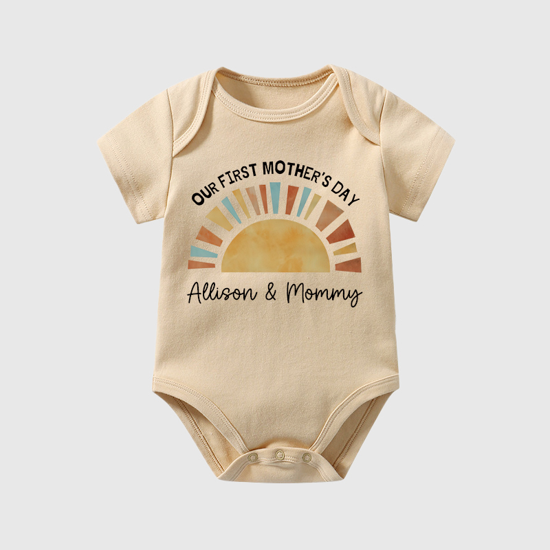 Personalized First Mother's Day Baby Cozy Onesie| BBcloth2212