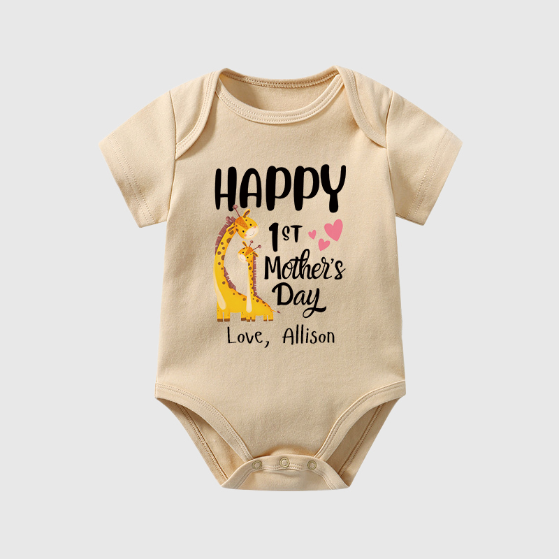 Personalized Happy 1st Mother’s Day Baby Cozy Onesie| BBcloth2214