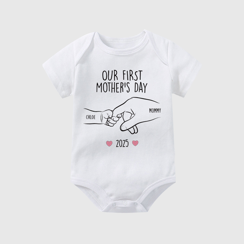 Personalized Our First Mother's Day Baby Cozy Onesie| BBcloth2216