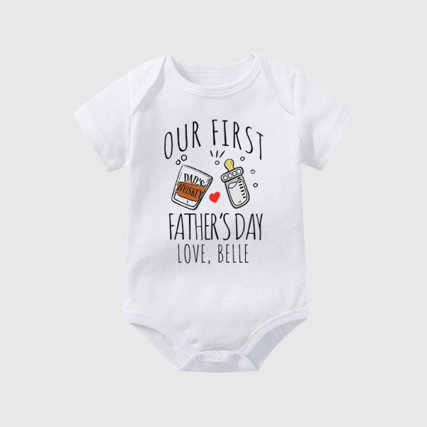 Personalized Our First Father's Day Cozy Onesie| BBcloth2220