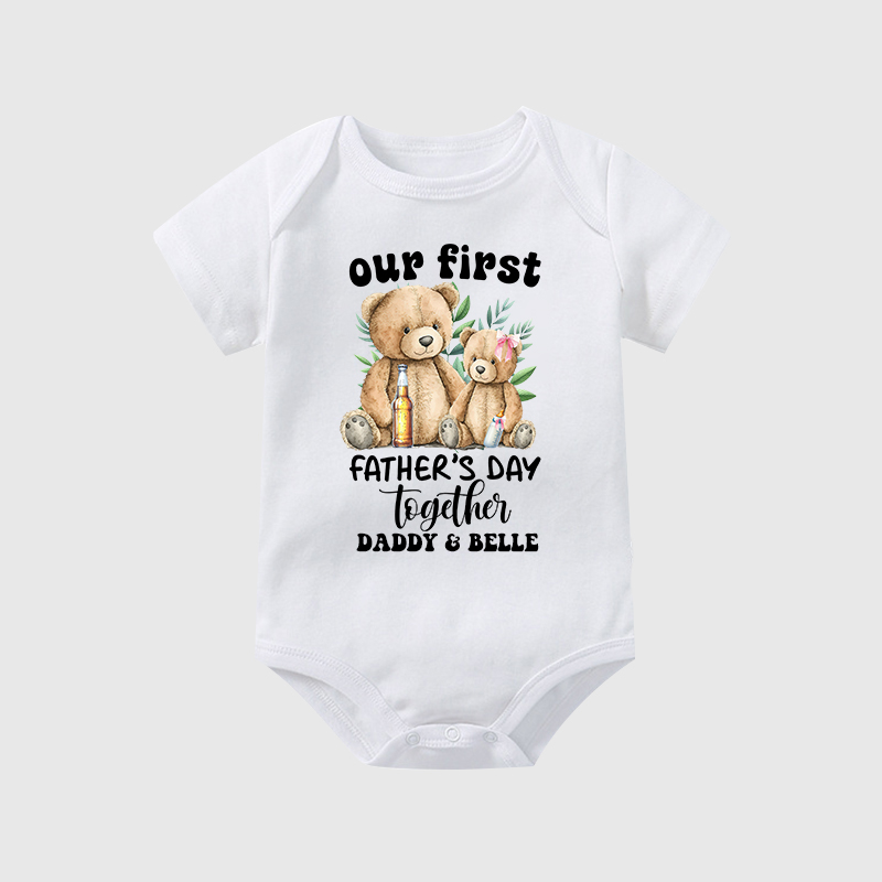 Personalized Happy First Father's Day Cozy Onesie| BBcloth2223