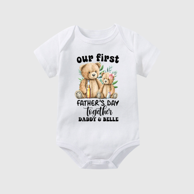 Personalized Happy First Father's Day Cozy Onesie| BBcloth2223