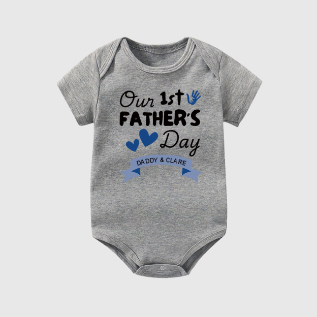 Personalized Happy First Father's Day Cozy Onesie| BBcloth2227