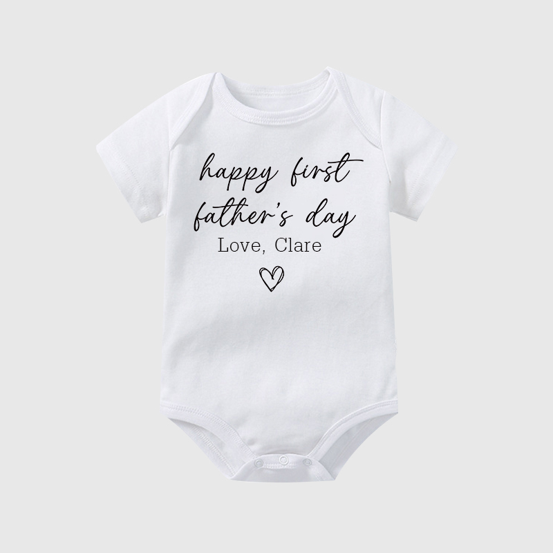Personalized Happy First Father's Day Baby Cozy Onesie| BBcloth2229