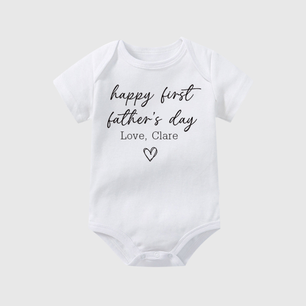 Personalized Happy First Father's Day Baby Cozy Onesie| BBcloth2229