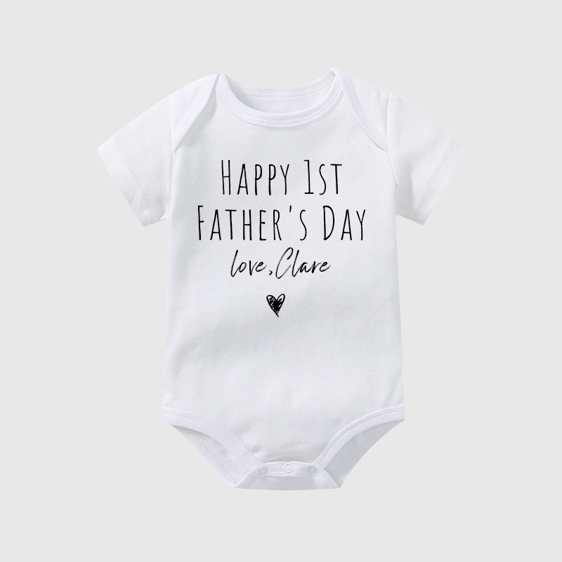 Personalized Happy First Father's Day Baby Cozy Onesie| BBcloth2231
