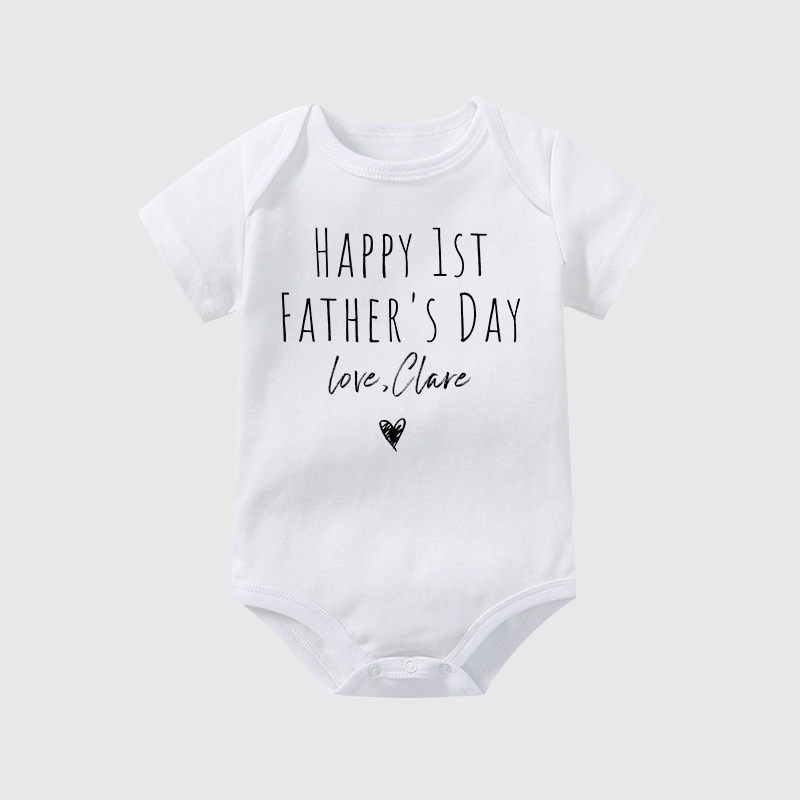Personalized Happy First Father's Day Baby Cozy Onesie| BBcloth2231