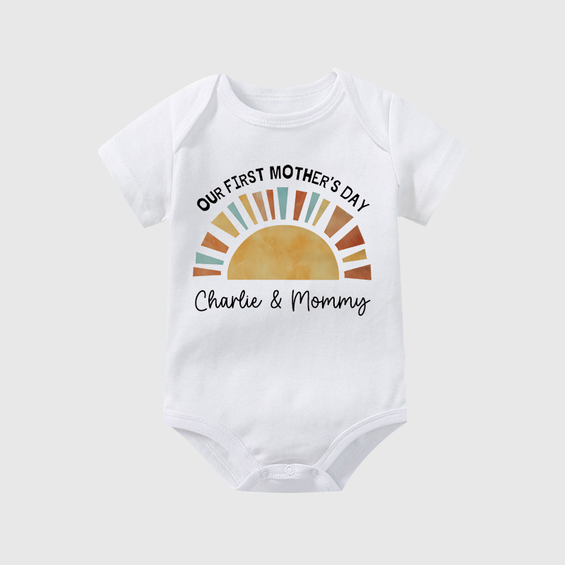 Personalized First Mother's Day Baby Cozy Onesie| BBcloth2212
